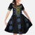 Ukraine Kid Short Sleeve Dress Traditional Braided Rope Belt Folk Pattern National Color