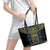 Ukraine Leather Tote Bag Traditional Braided Rope Belt Folk Pattern National Color
