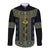 Ukraine Long Sleeve Button Shirt Traditional Braided Rope Belt Folk Pattern National Color