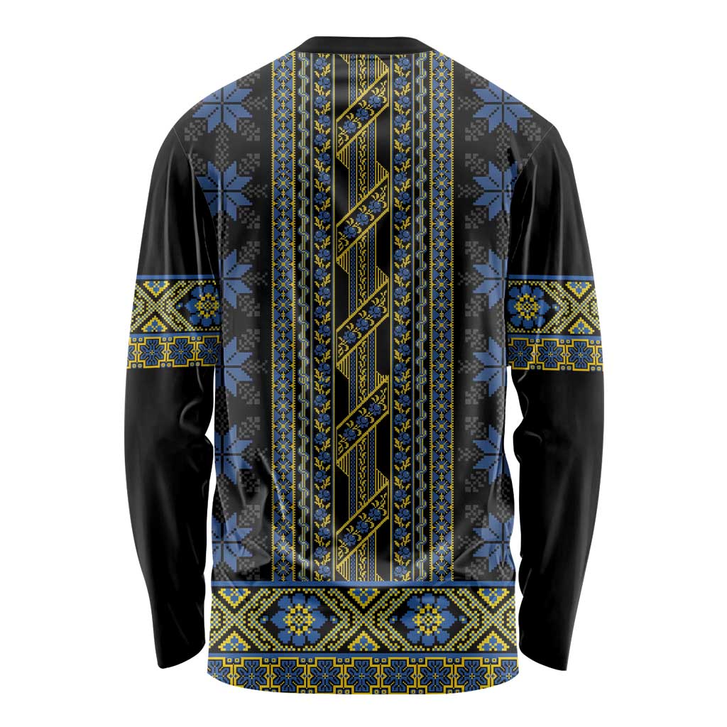 Ukraine Long Sleeve Shirt Traditional Braided Rope Belt Folk Pattern National Color