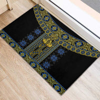 Ukraine Rubber Doormat Traditional Braided Rope Belt Folk Pattern National Color