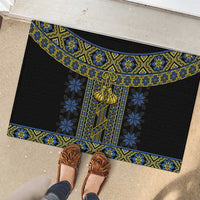 Ukraine Rubber Doormat Traditional Braided Rope Belt Folk Pattern National Color