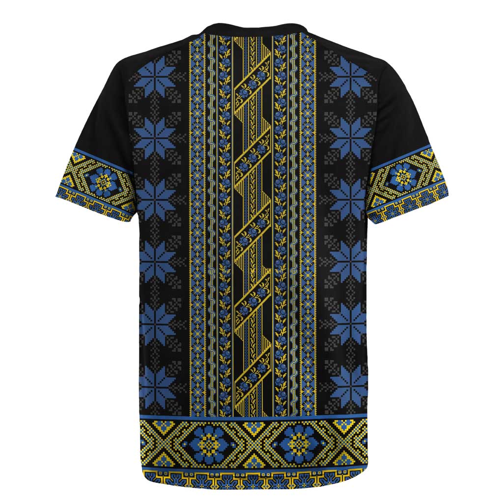 Ukraine Rugby Jersey Traditional Braided Rope Belt Folk Pattern National Color