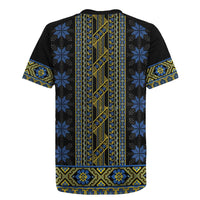 Ukraine Rugby Jersey Traditional Braided Rope Belt Folk Pattern National Color