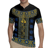 Ukraine Rugby Jersey Traditional Braided Rope Belt Folk Pattern National Color