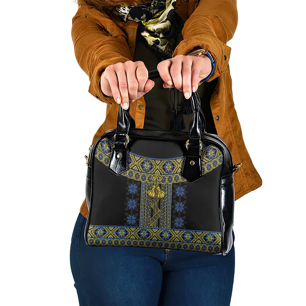 Ukraine Shoulder Handbag Traditional Braided Rope Belt Folk Pattern National Color