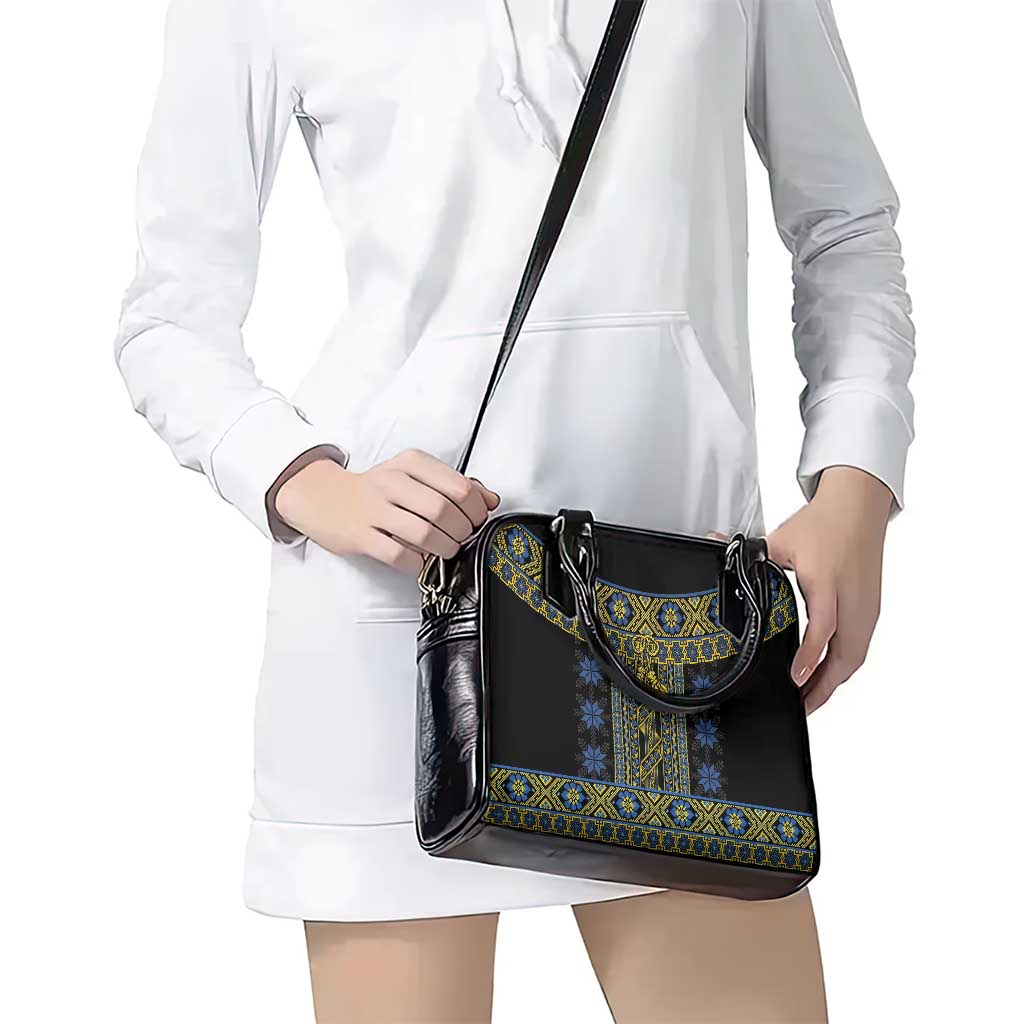 Ukraine Shoulder Handbag Traditional Braided Rope Belt Folk Pattern National Color