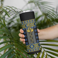 Ukraine Skinny Tumbler Traditional Braided Rope Belt Folk Pattern National Color