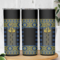 Ukraine Skinny Tumbler Traditional Braided Rope Belt Folk Pattern National Color