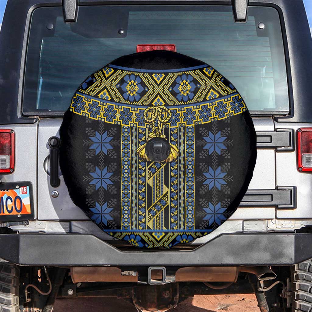 Ukraine Spare Tire Cover Traditional Braided Rope Belt Folk Pattern National Color