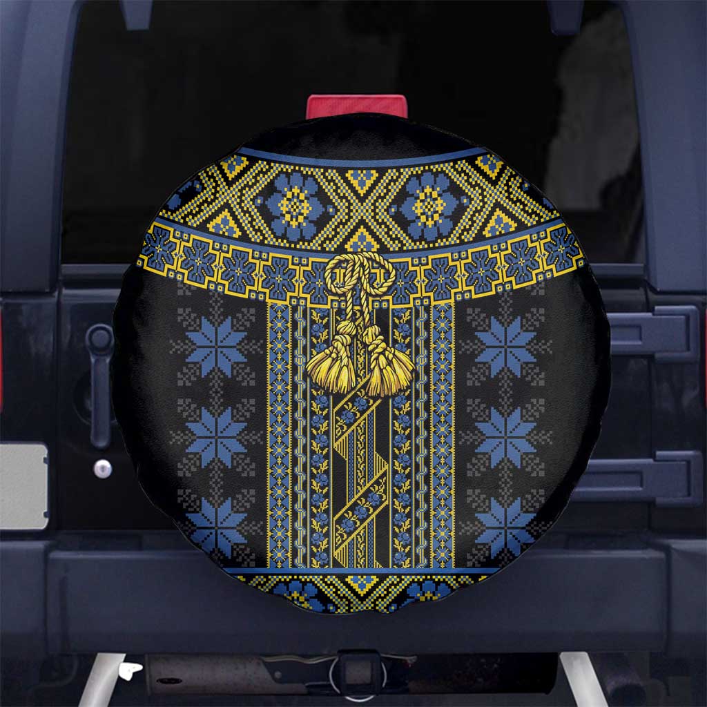 Ukraine Spare Tire Cover Traditional Braided Rope Belt Folk Pattern National Color