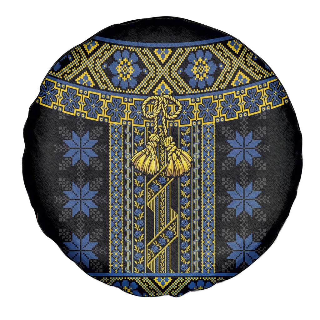 Ukraine Spare Tire Cover Traditional Braided Rope Belt Folk Pattern National Color