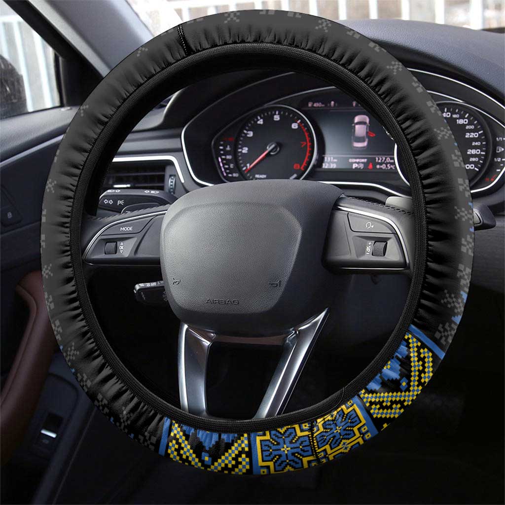 Ukraine Steering Wheel Cover Traditional Braided Rope Belt Folk Pattern National Color