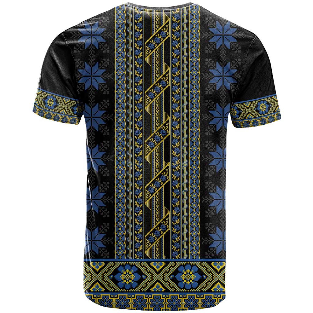 Ukraine T Shirt Traditional Braided Rope Belt Folk Pattern National Color