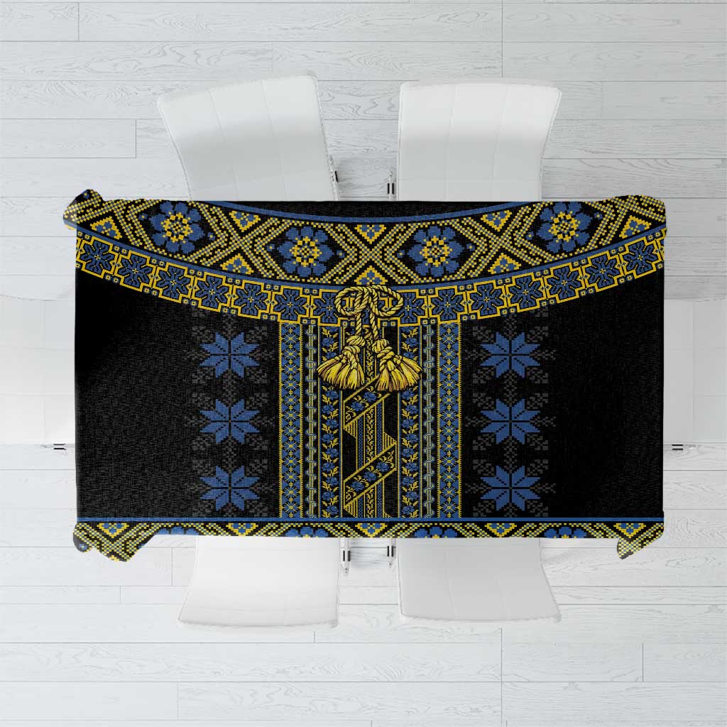 Ukraine Tablecloth Traditional Braided Rope Belt Folk Pattern National Color