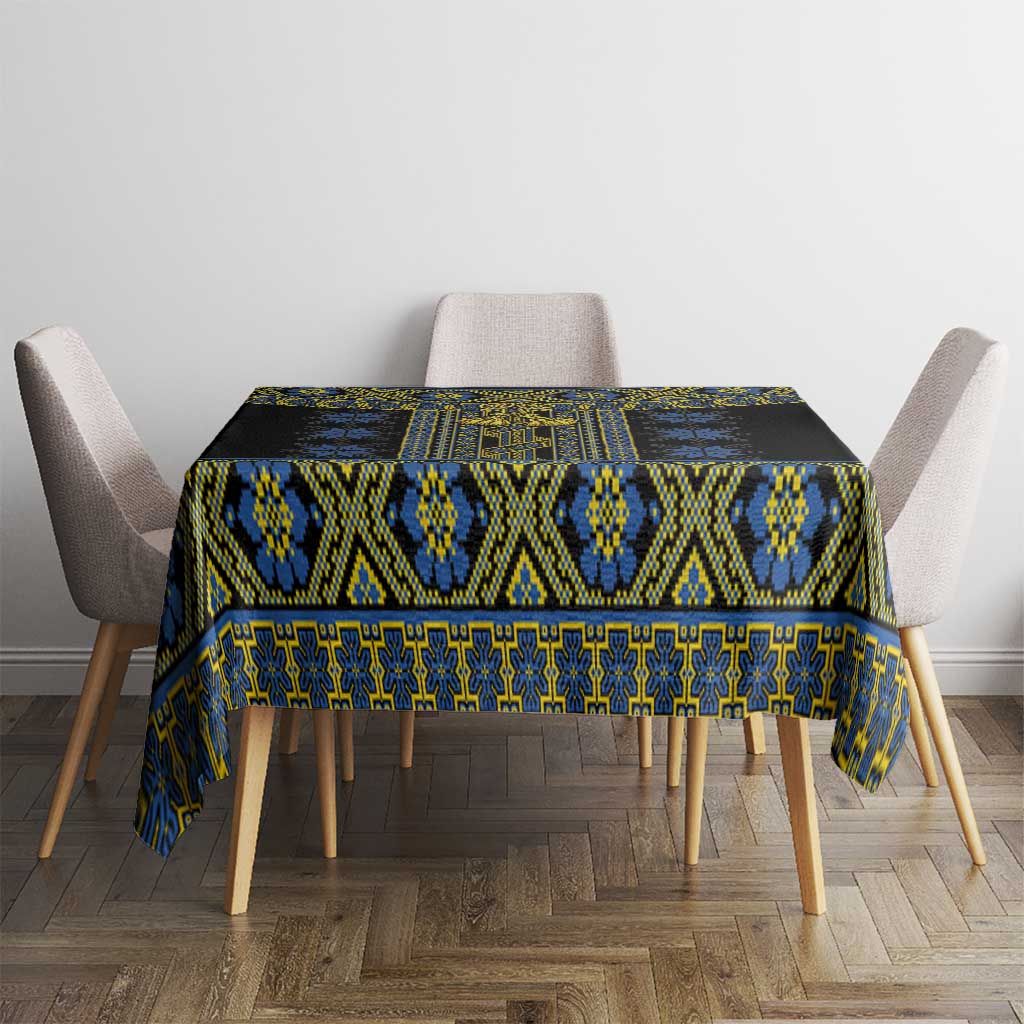 Ukraine Tablecloth Traditional Braided Rope Belt Folk Pattern National Color