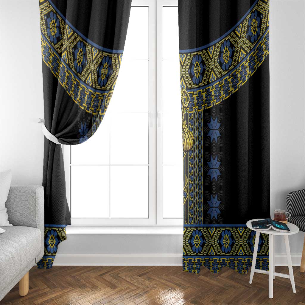 Ukraine Window Curtain Traditional Braided Rope Belt Folk Pattern National Color