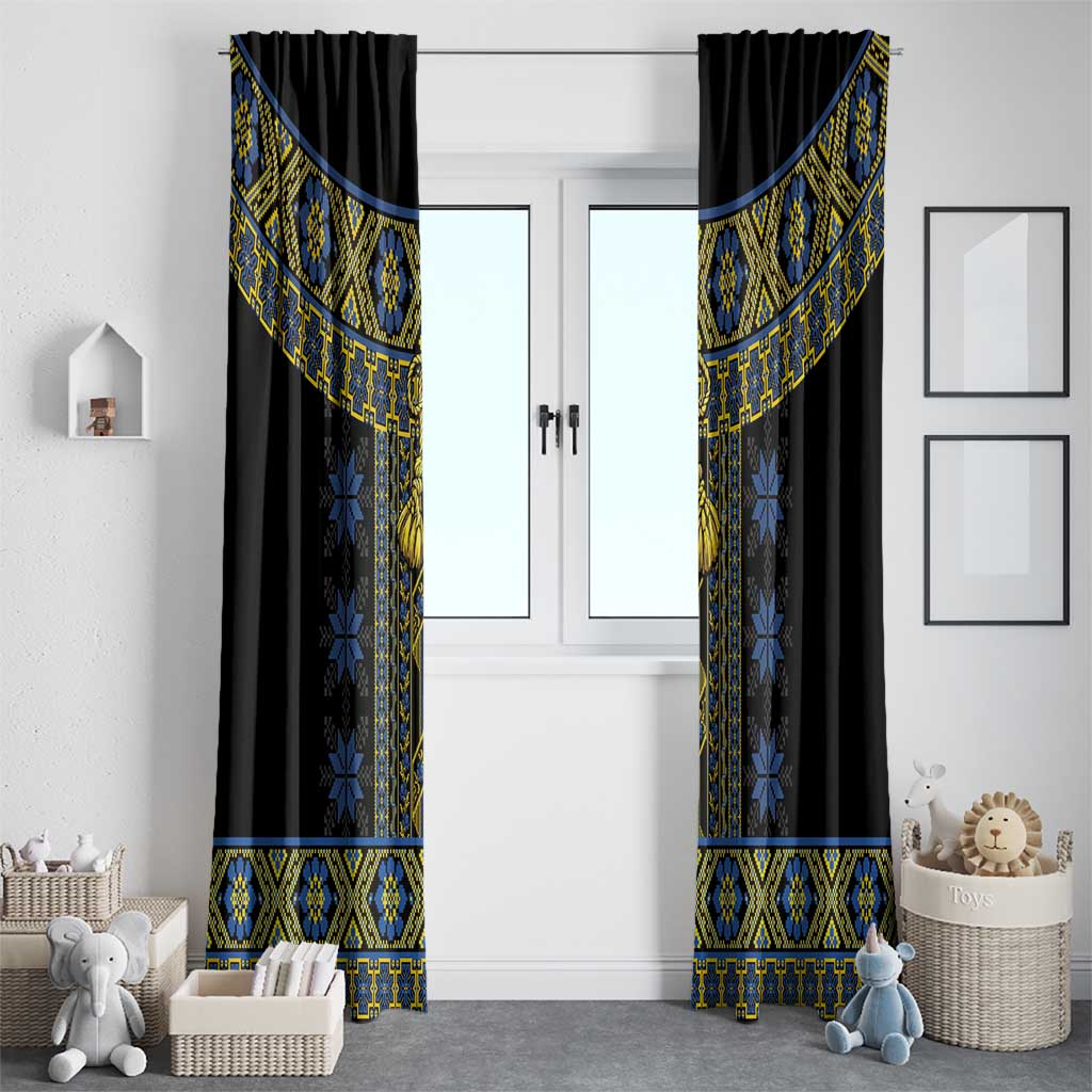 Ukraine Window Curtain Traditional Braided Rope Belt Folk Pattern National Color