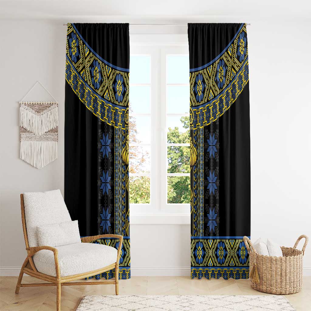 Ukraine Window Curtain Traditional Braided Rope Belt Folk Pattern National Color