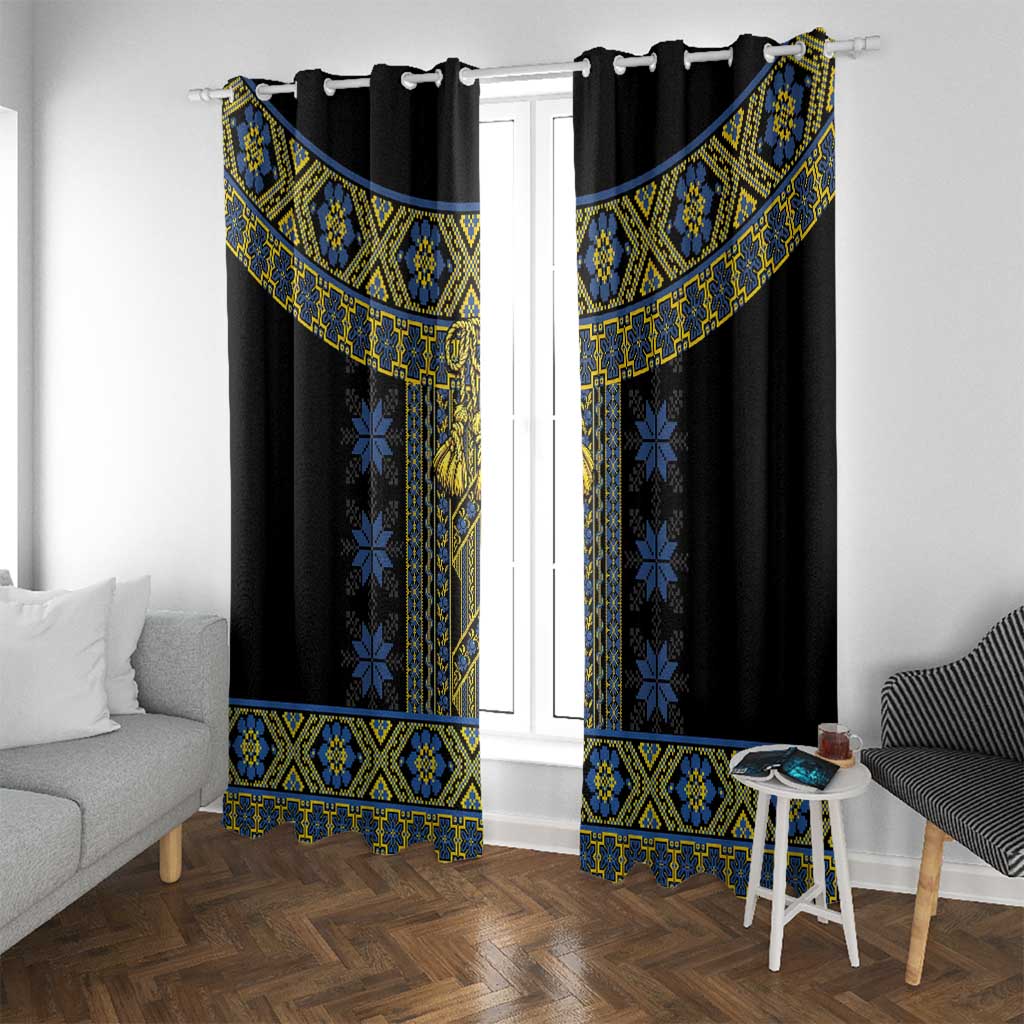 Ukraine Window Curtain Traditional Braided Rope Belt Folk Pattern National Color