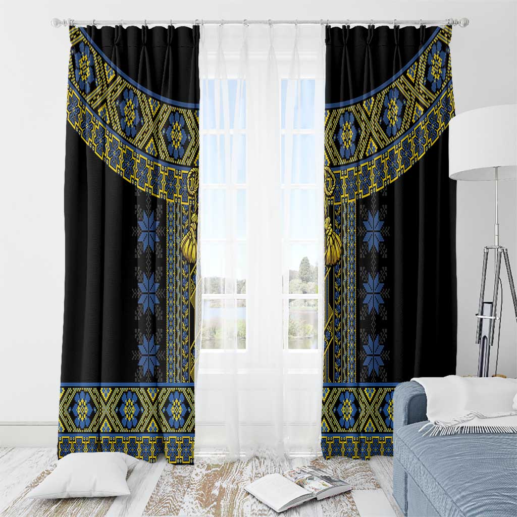 Ukraine Window Curtain Traditional Braided Rope Belt Folk Pattern National Color