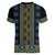 Ukraine Women V-Neck T-Shirt Traditional Braided Rope Belt Folk Pattern National Color