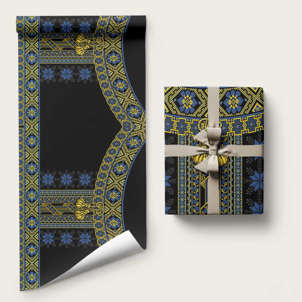 Ukraine Wrapping Paper Traditional Braided Rope Belt Folk Pattern National Color - Wonder Print Shop