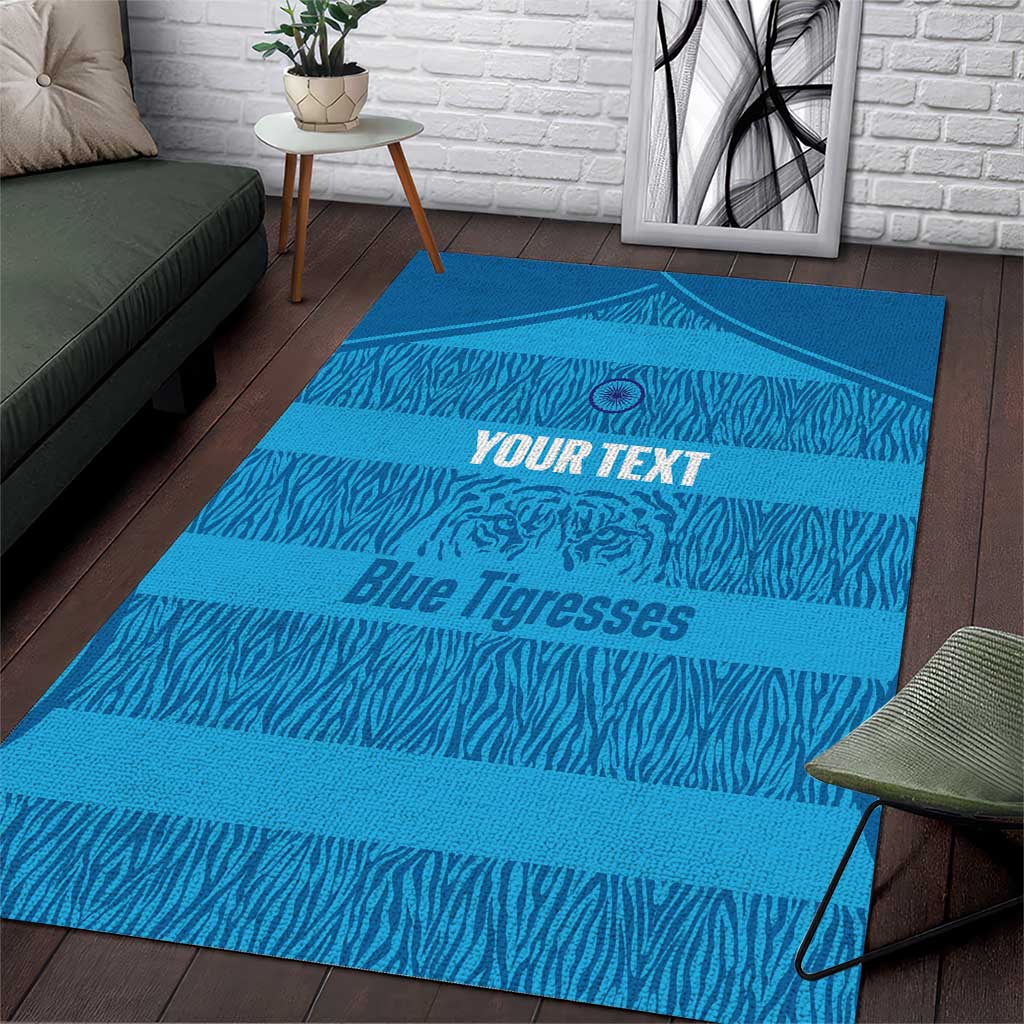 Custom India Football 2026 Area Rug Come On Blue Tigresses - Blue Version