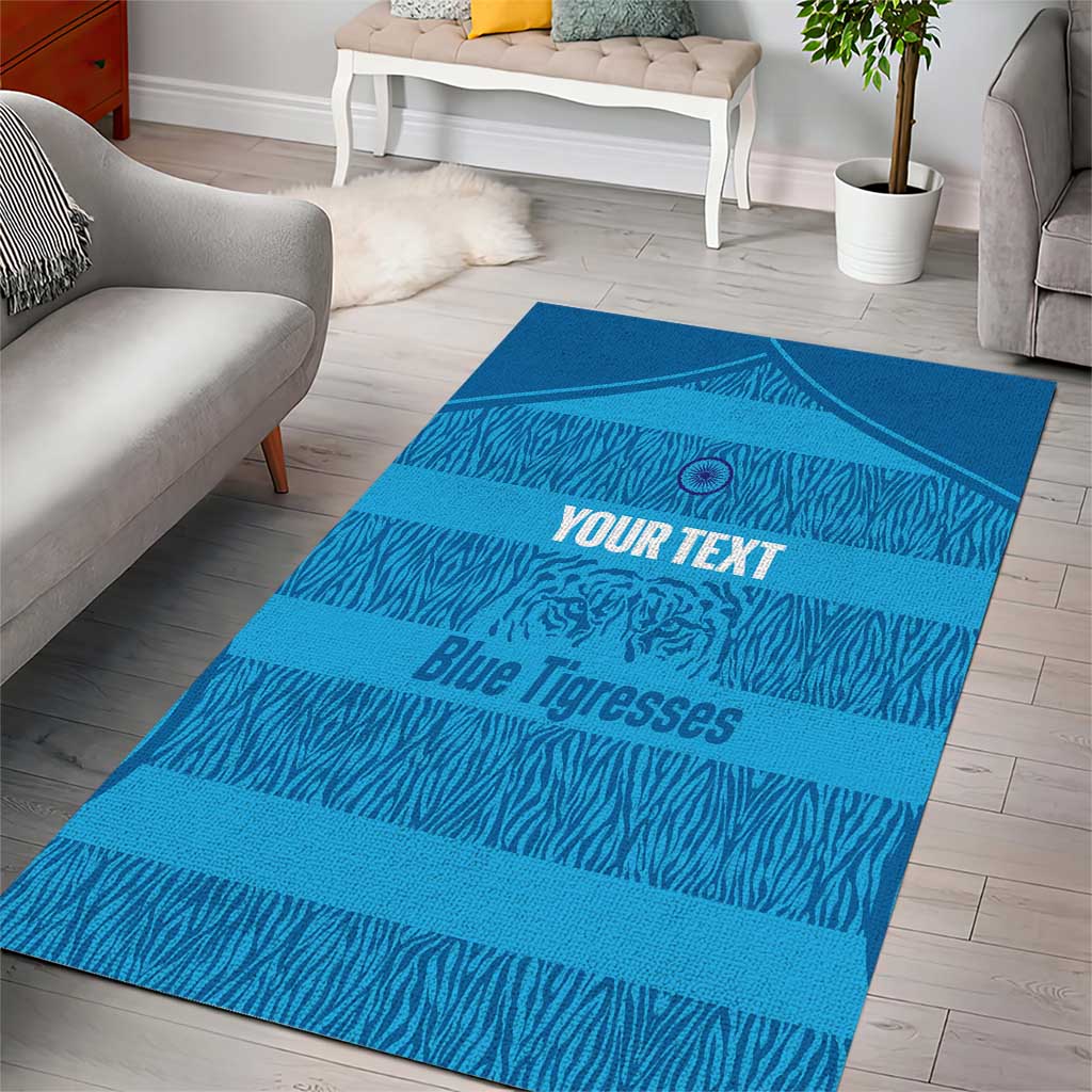 Custom India Football 2026 Area Rug Come On Blue Tigresses - Blue Version