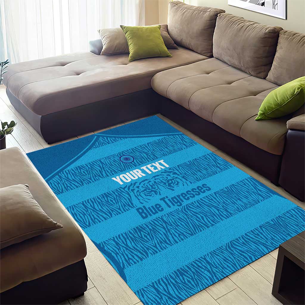 Custom India Football 2026 Area Rug Come On Blue Tigresses - Blue Version