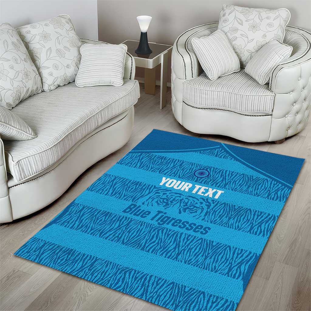 Custom India Football 2026 Area Rug Come On Blue Tigresses - Blue Version