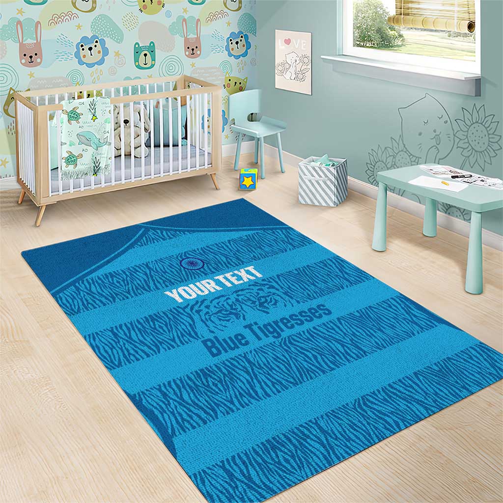 Custom India Football 2026 Area Rug Come On Blue Tigresses - Blue Version