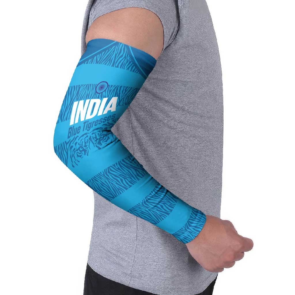 Custom India Football 2026 Arm Sleeves Come On Blue Tigresses - Blue Version