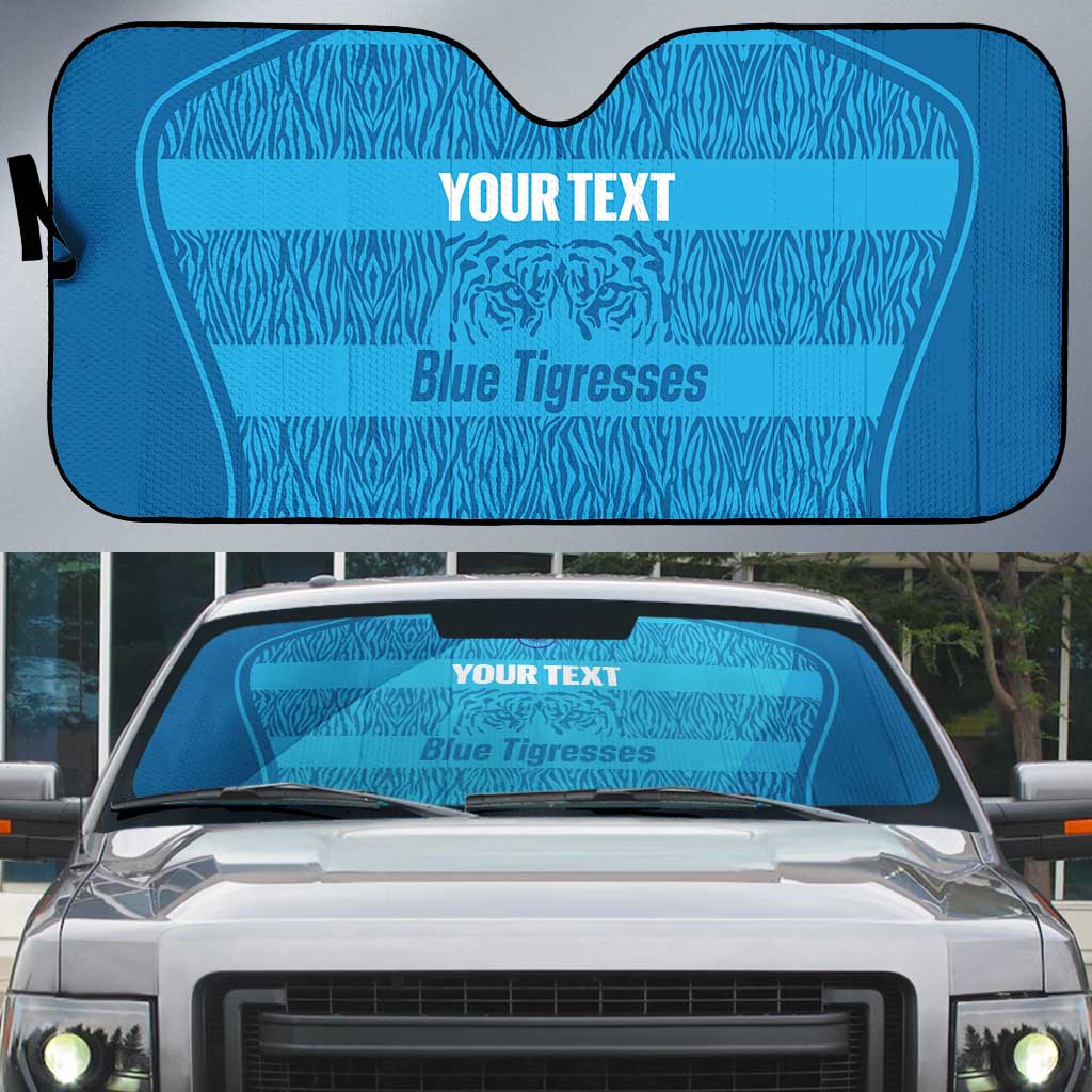 Custom India Football 2026 Auto Sun Shade Come On Blue Tigresses - Blue Version