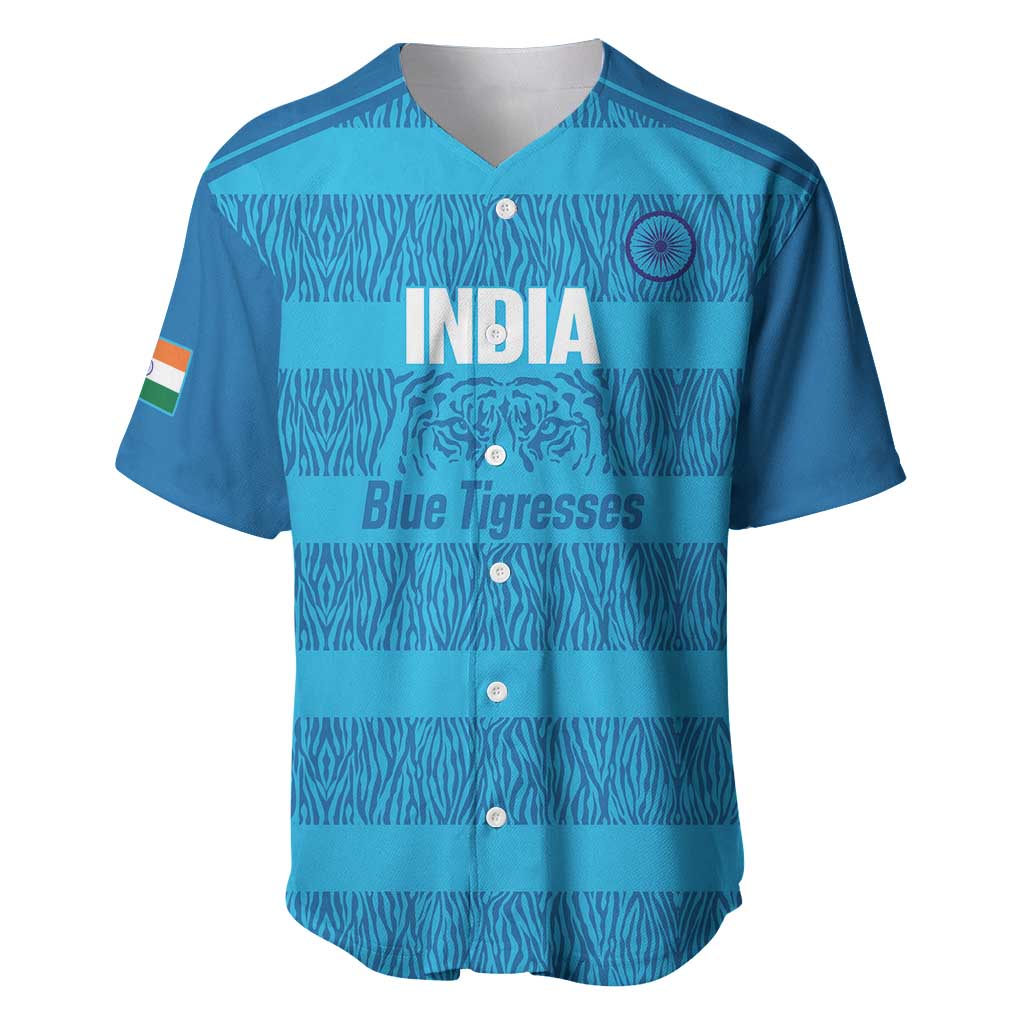 Custom India Football 2026 Baseball Jersey Come On Blue Tigresses - Blue Version
