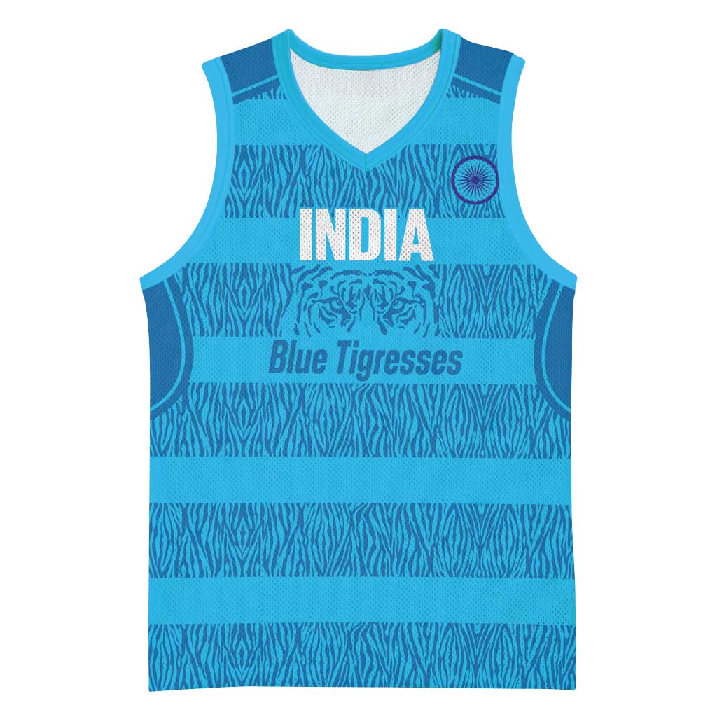 Custom India Football 2026 Basketball Jersey Come On Blue Tigresses - Blue Version