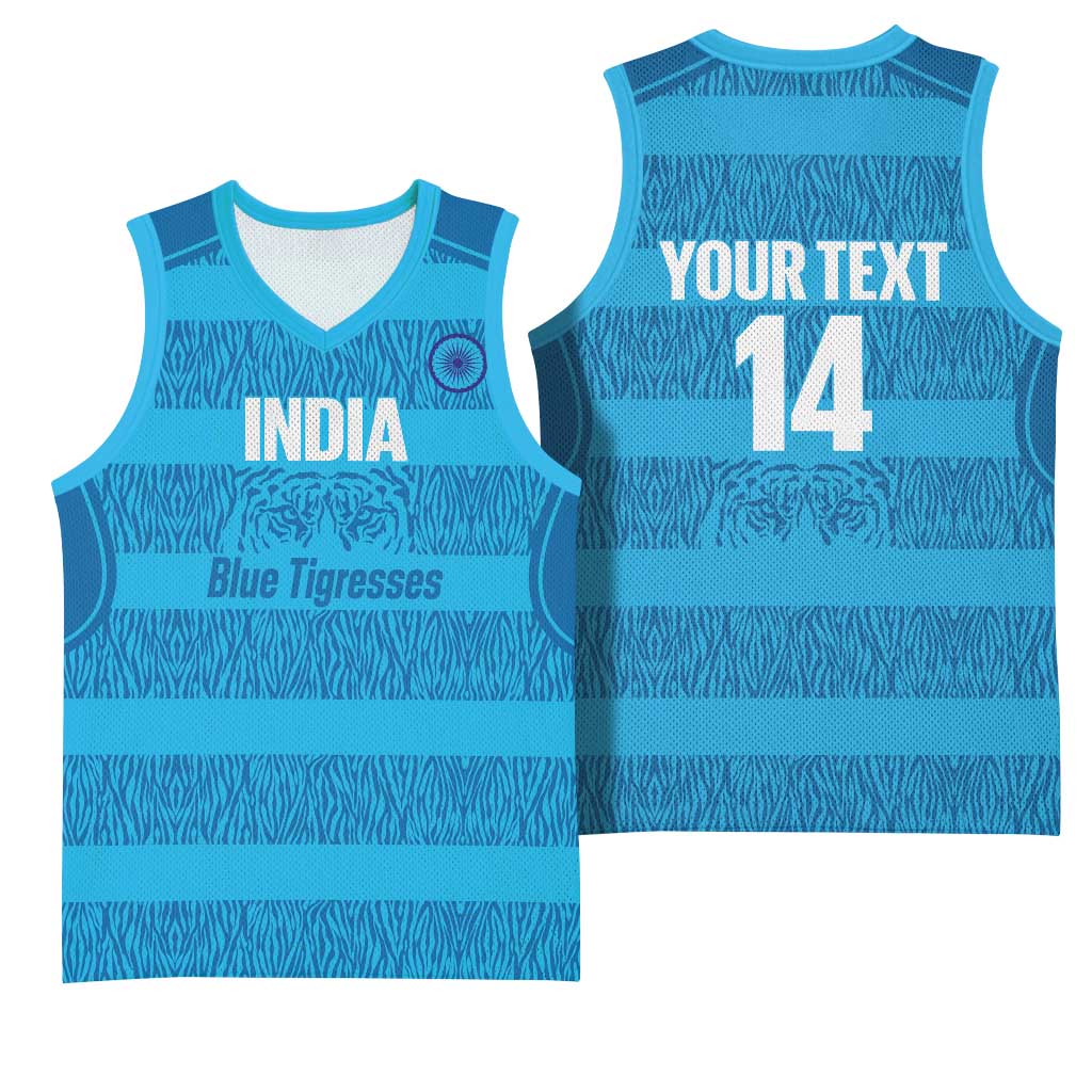 Custom India Football 2026 Basketball Jersey Come On Blue Tigresses - Blue Version