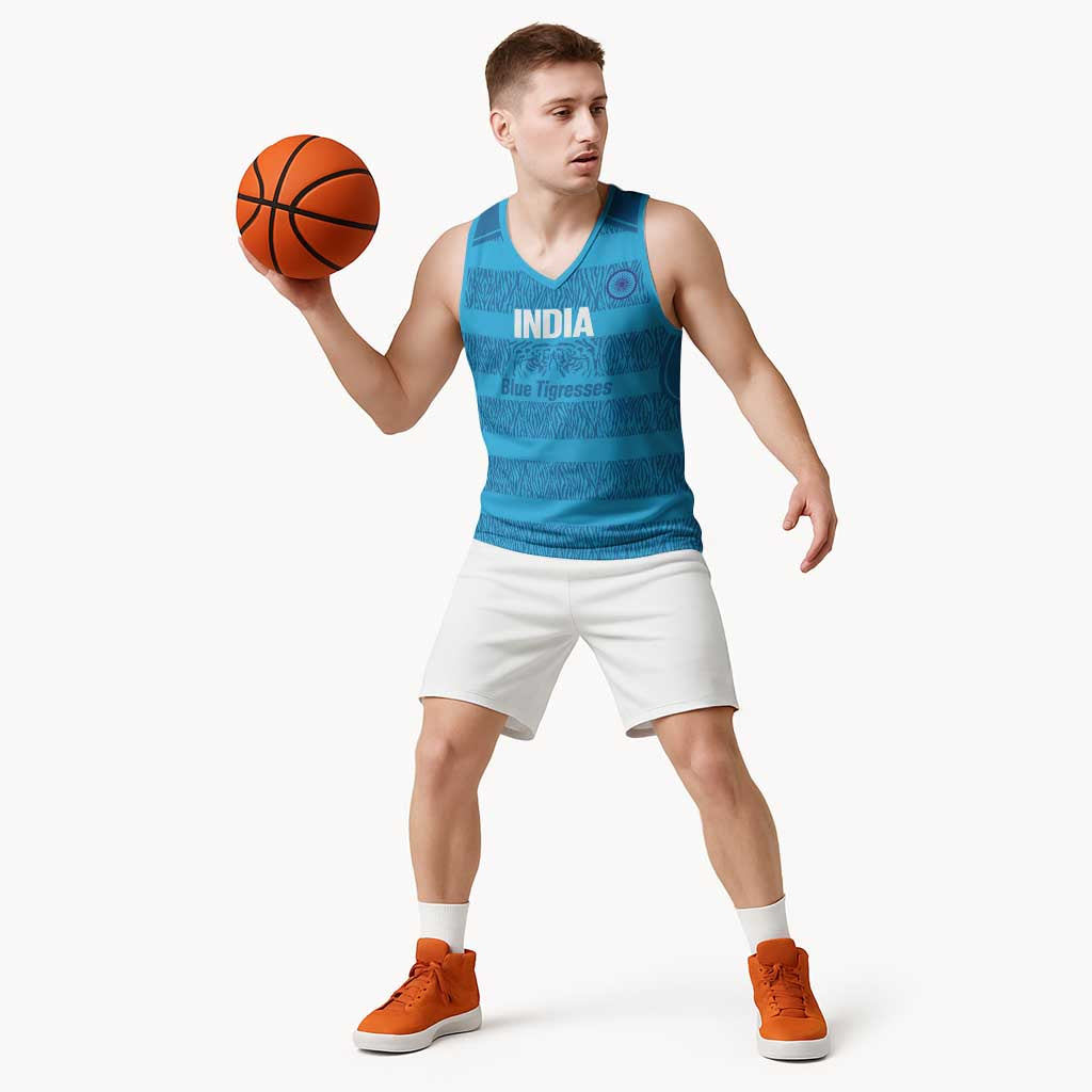 Custom India Football 2026 Basketball Jersey Come On Blue Tigresses - Blue Version