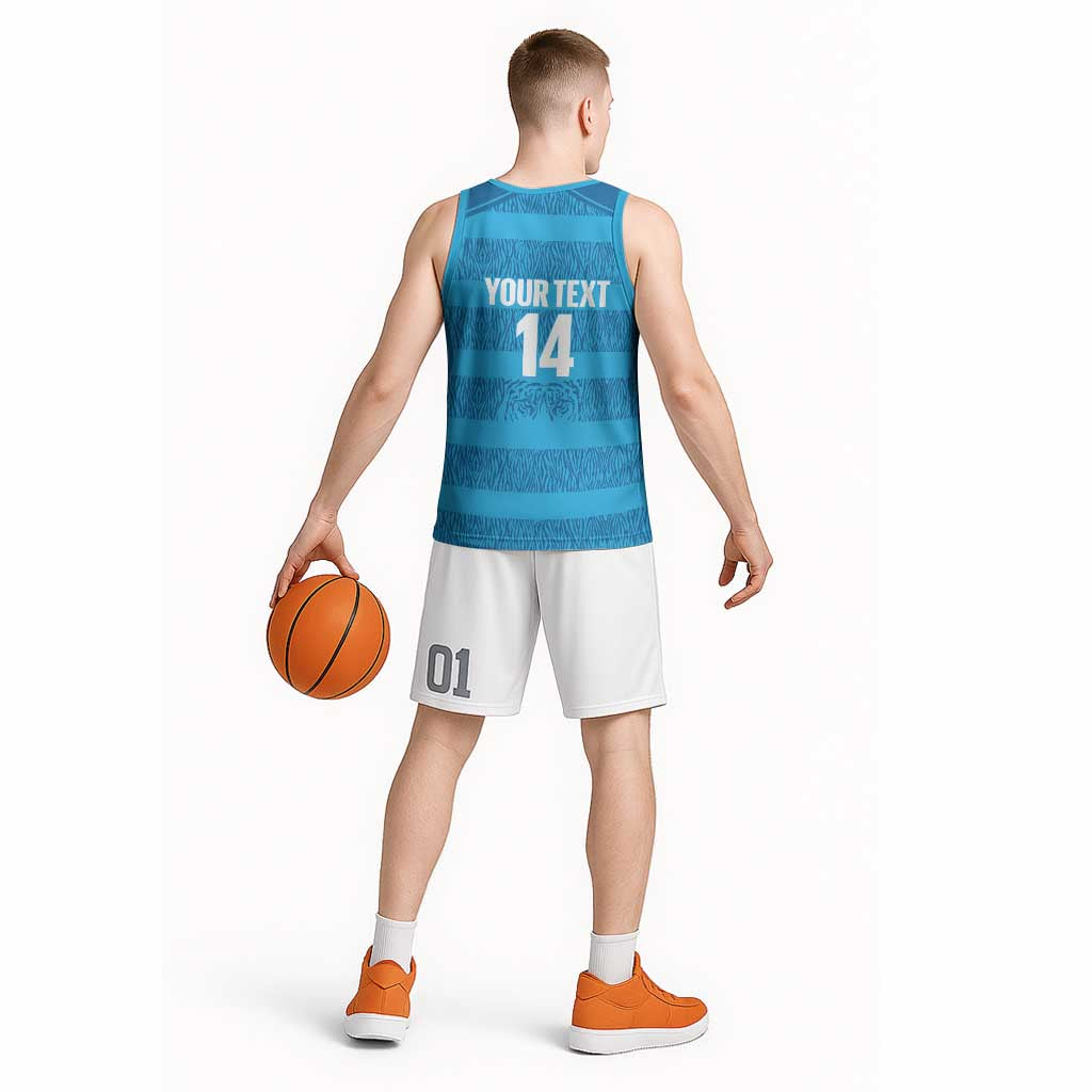 Custom India Football 2026 Basketball Jersey Come On Blue Tigresses - Blue Version