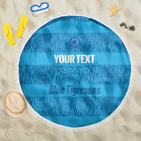 Custom India Football 2026 Beach Blanket Come On Blue Tigresses - Blue Version