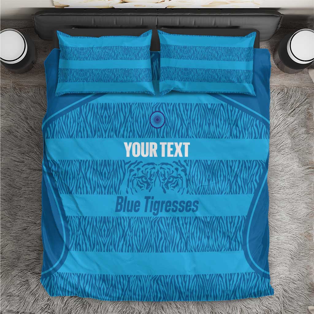 Custom India Football 2026 Bedding Set Come On Blue Tigresses - Blue Version