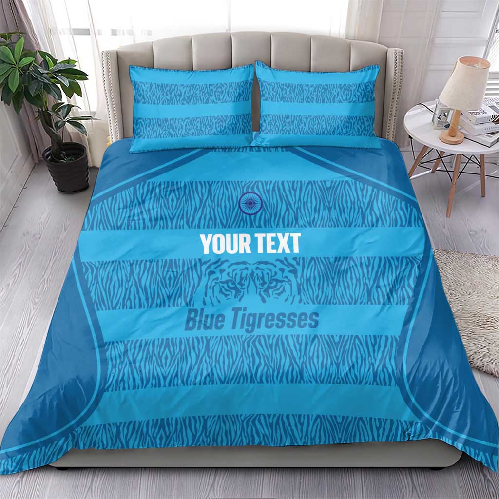 Custom India Football 2026 Bedding Set Come On Blue Tigresses - Blue Version