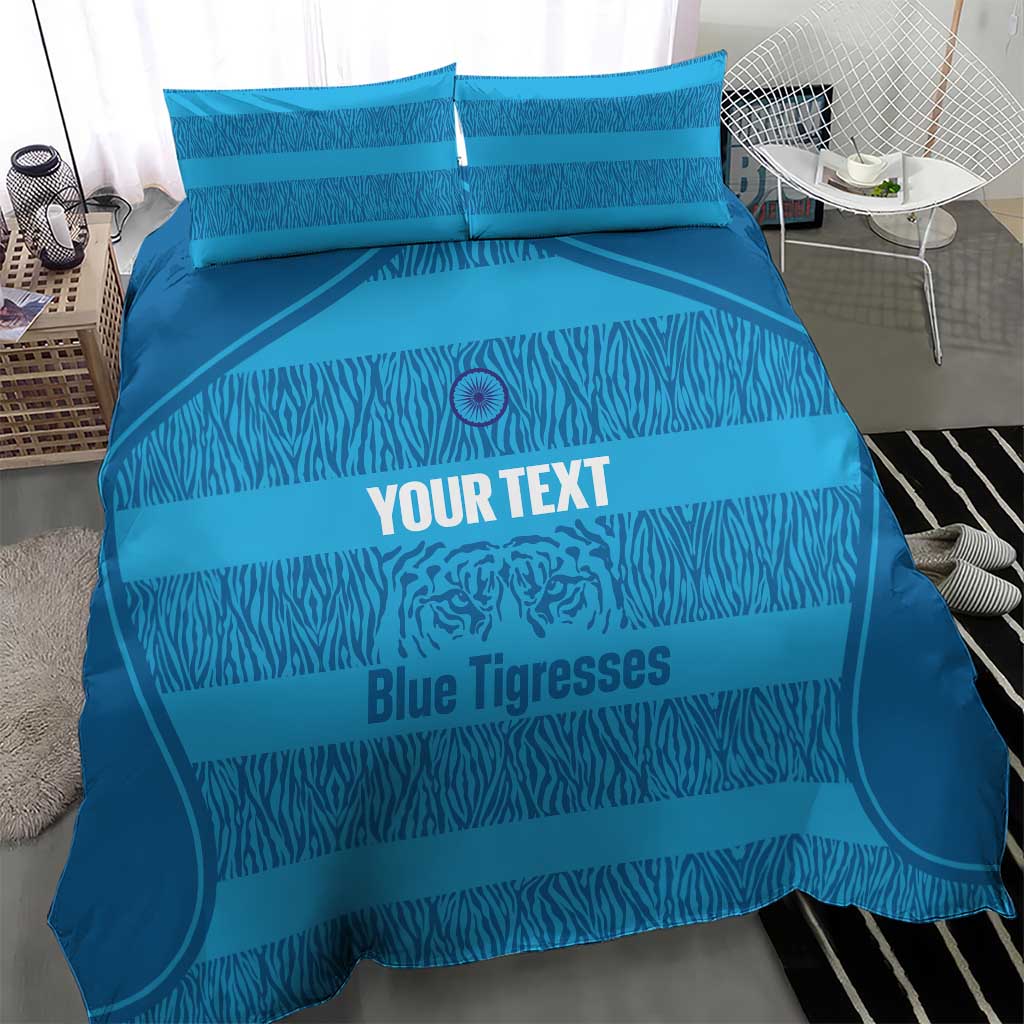 Custom India Football 2026 Bedding Set Come On Blue Tigresses - Blue Version