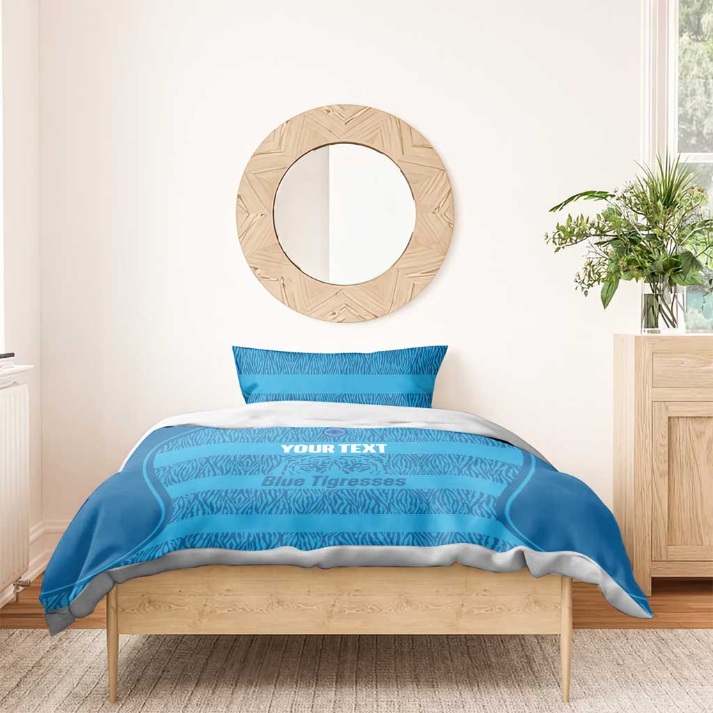 Custom India Football 2026 Bedding Set Come On Blue Tigresses - Blue Version