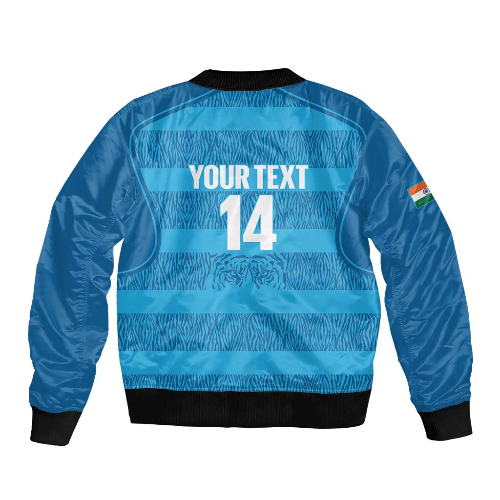 Custom India Football 2026 Bomber Jacket Come On Blue Tigresses - Blue Version