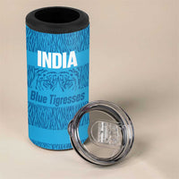 Custom India Football 2026 4 in 1 Can Cooler Tumbler Come On Blue Tigresses - Blue Version
