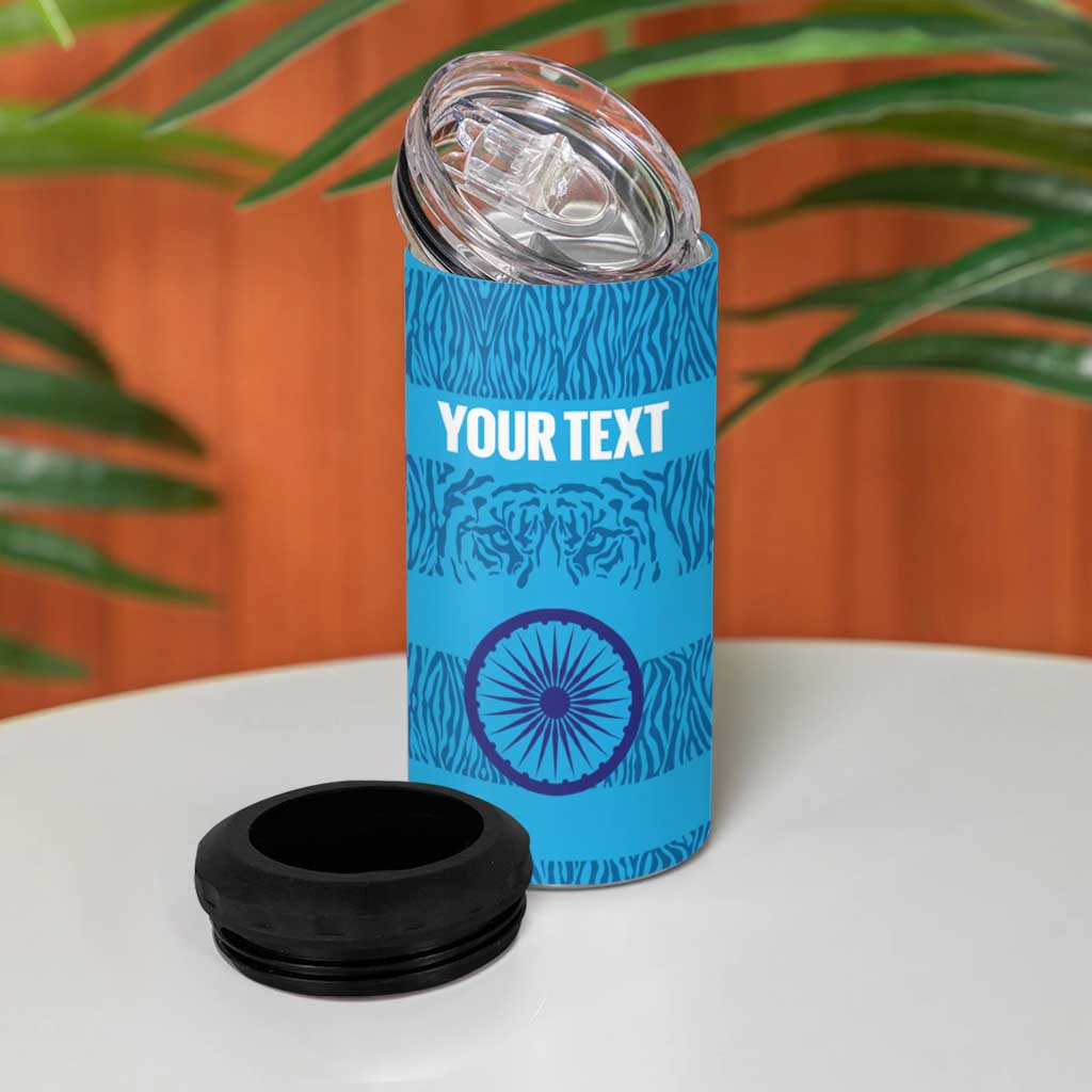 Custom India Football 2026 4 in 1 Can Cooler Tumbler Come On Blue Tigresses - Blue Version