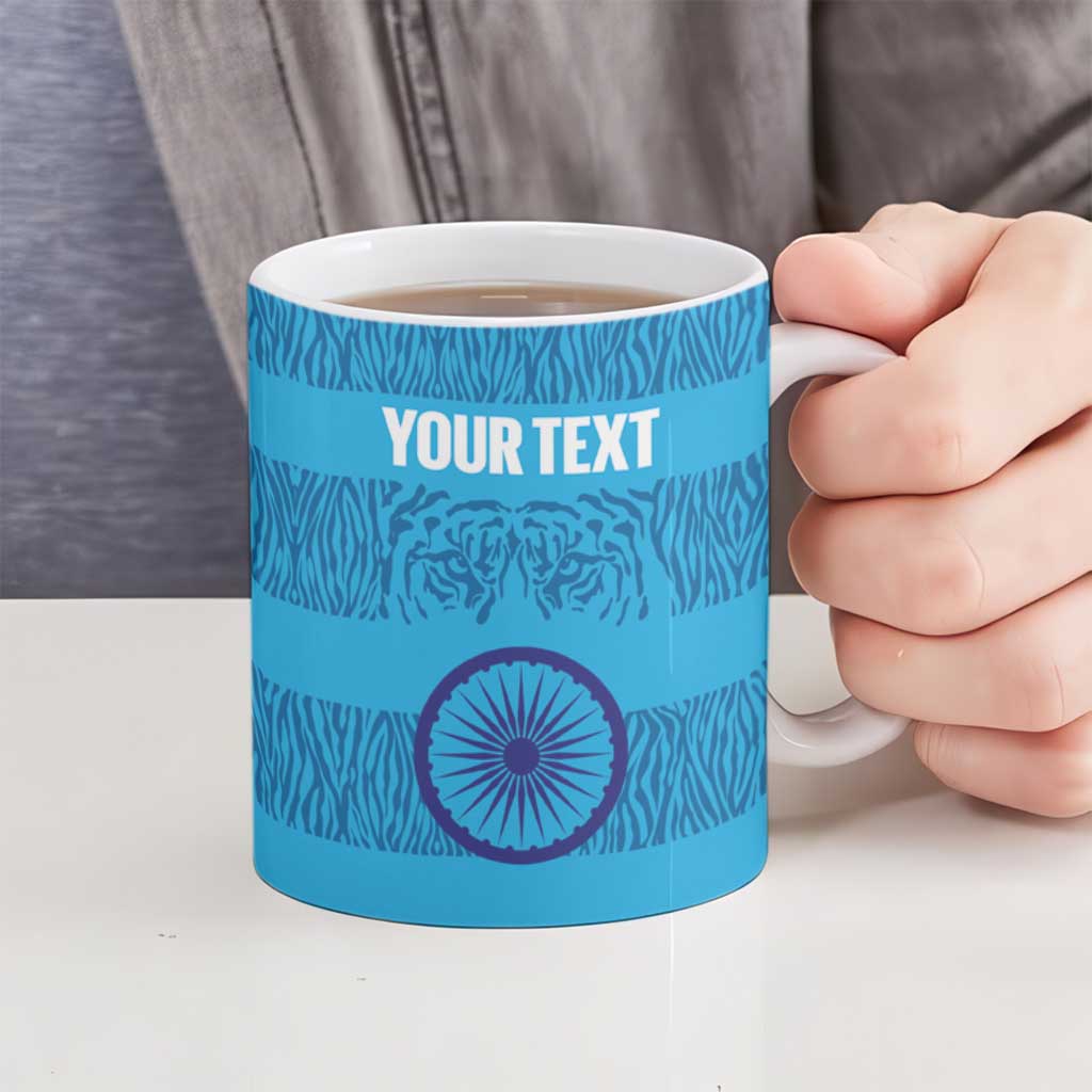Custom India Football 2026 Ceramic Mug Come On Blue Tigresses - Blue Version