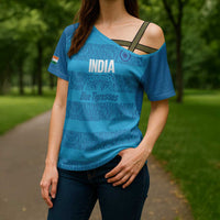 Custom India Football 2026 Cross Shoulder Shirt Come On Blue Tigresses - Blue Version