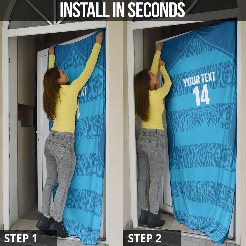 Custom India Football 2026 Door Cover Come On Blue Tigresses - Blue Version